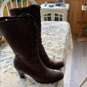 Paul Green Dark Brown Lace-Up Women's Boots